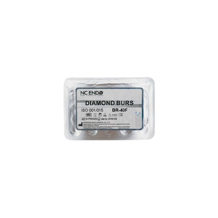 Set 5 freze diamantate BR40F globulară, ISO 001/015, granulație fină (roșu)