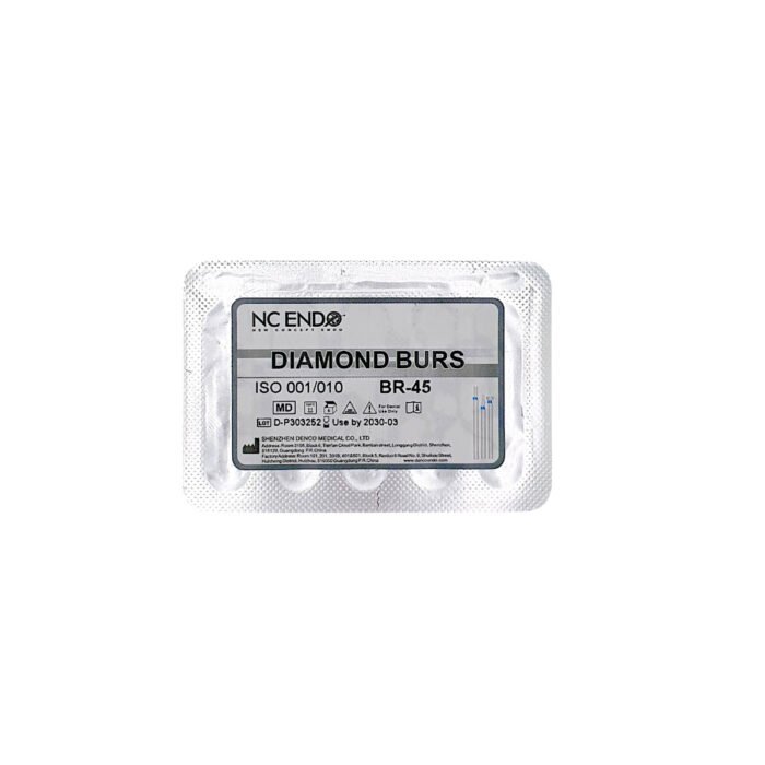 Freză diamantată BR45 globulară, ISO 001/010, granulație medie (albastru) - set 5 freze