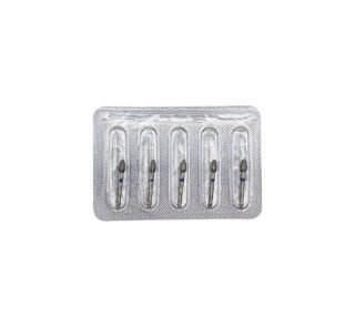 NERVESKILL 80 Freză diamantată FO25 flacără, ISO 257/028, medie (albastru) - set 5 freze