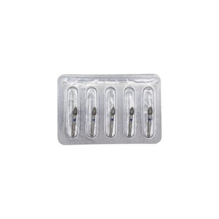 Freză diamantată FO25 flacără, ISO 257/028, medie (albastru) - set 5 freze