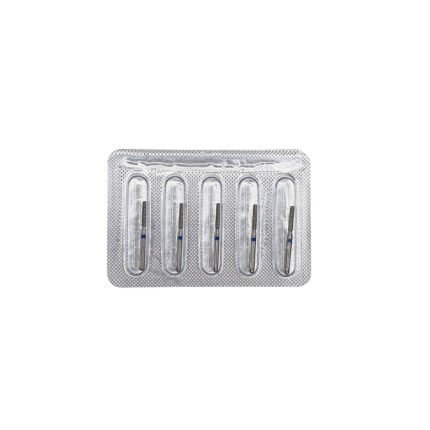 Freză diamantată SF12 cilindrică cap plat, ISO 111/014, medie (albastru) - set 5 freze
