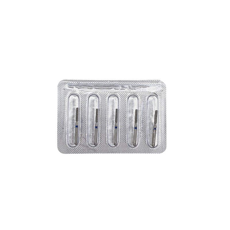Freză diamantată SF12 cilindrică cap plat, ISO 111/014, medie (albastru) - set 5 freze