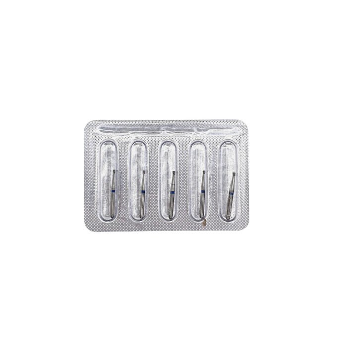 Freză diamantată SI46 con invers, ISO 010/012, medie (albastru) - set 5 freze