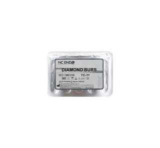 Set 5 Freze diamantate TC11 conică vârf ascuțit, ISO 166/016, medie (albastru)