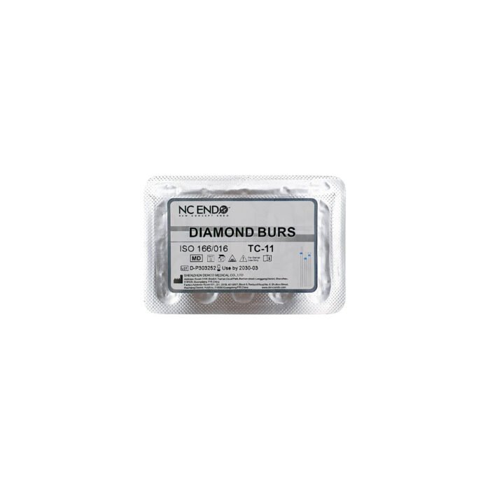 Set 5 Freze diamantate TC11 conică vârf ascuțit, ISO 166/016, medie (albastru)