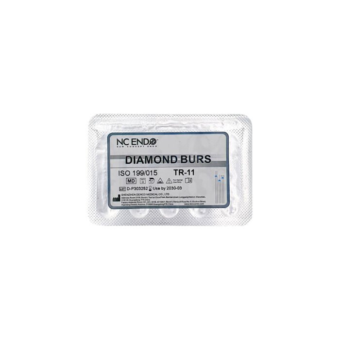 Freză diamantată TR11 conică vârf rotunjit, ISO 199/015, medie (albastru)