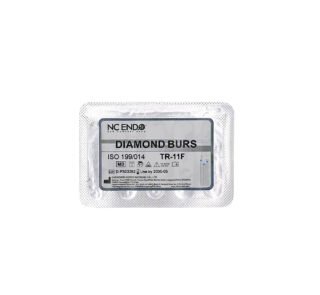 Set 5 Freze diamantate TR11F conică vârf rotunjit, ISO 199/014, fină (roșu)