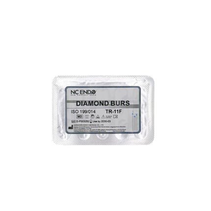 Set 5 Freze diamantate TR11F conică vârf rotunjit, ISO 199/014, fină (roșu)