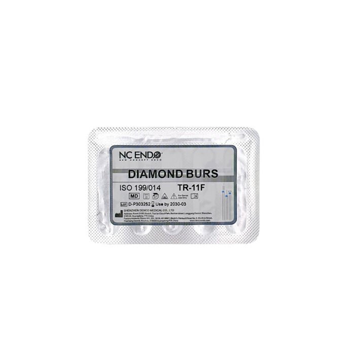 Set 5 Freze diamantate TR11F conică vârf rotunjit, ISO 199/014, fină (roșu)