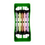 Set verde 5 spatule ergonomice pentru modelarea compozitului dentar, alternative LM-Arte, ideale pentru restaurări estetice în stomatologie.