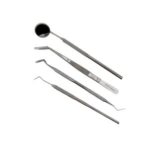 NERVESKILL 78 Trusă de Consultație Stomatologică 4 piese: oglindă dentară, pensă dentară, sondă, spatulă bucală