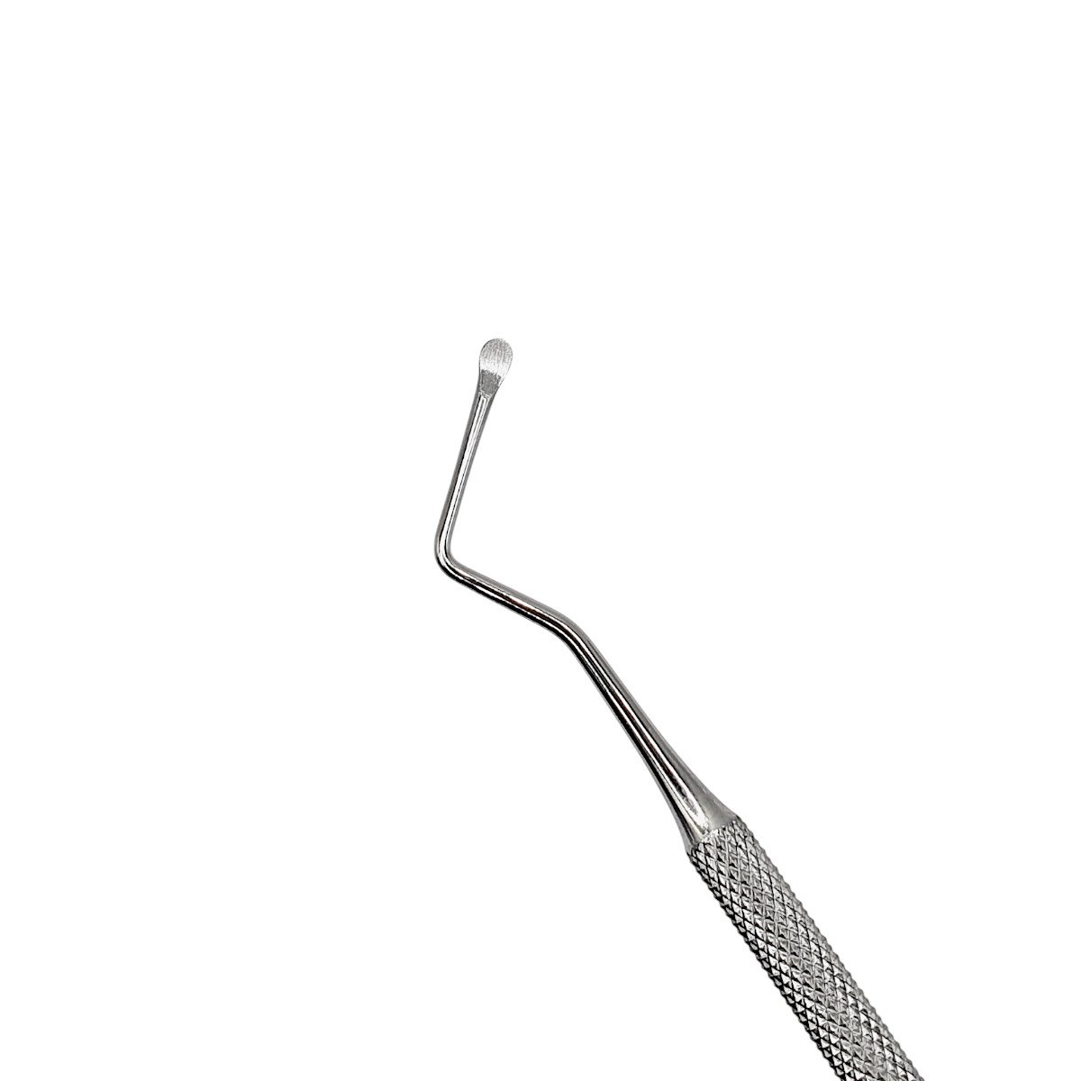 Instrumentar pentru chiuretaj alveolar, model Lucas 85, din oțel inoxidabil.