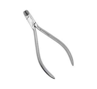 Cleste ortodontic cutter distal cu insertii de carbura de tungsten pentru sarma dura.