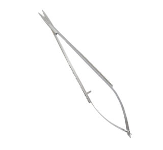 Foarfecă de micro-chirurgie Castroviejo, dreaptă, cu vârfuri ascuțite.