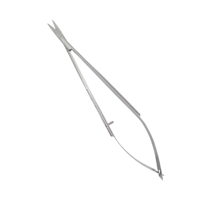 Foarfecă de micro-chirurgie Castroviejo, dreaptă, cu vârfuri ascuțite.
