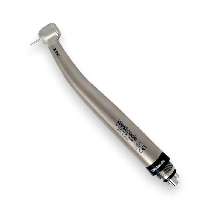 Turbină dentară din titan Westcode X6KL, cu cuplă rapidă, culoare Silver.