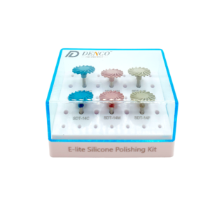 Kit gume de polish compozit Denco E-lite cu 6 gume spiralate.