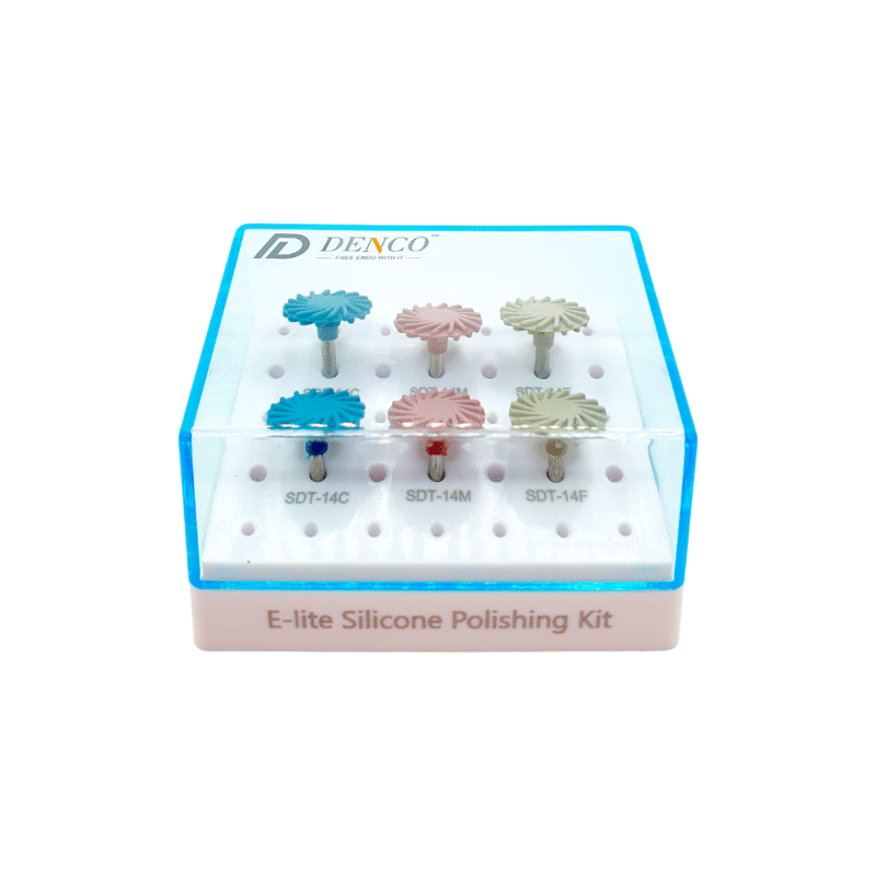 Kit gume de polish compozit Denco E-lite cu 6 gume spiralate.