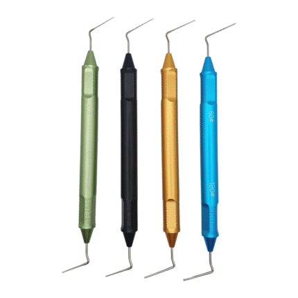 Set 4 pluggere endodontice manuale Denco NiTi și Oțel, culori asortate.